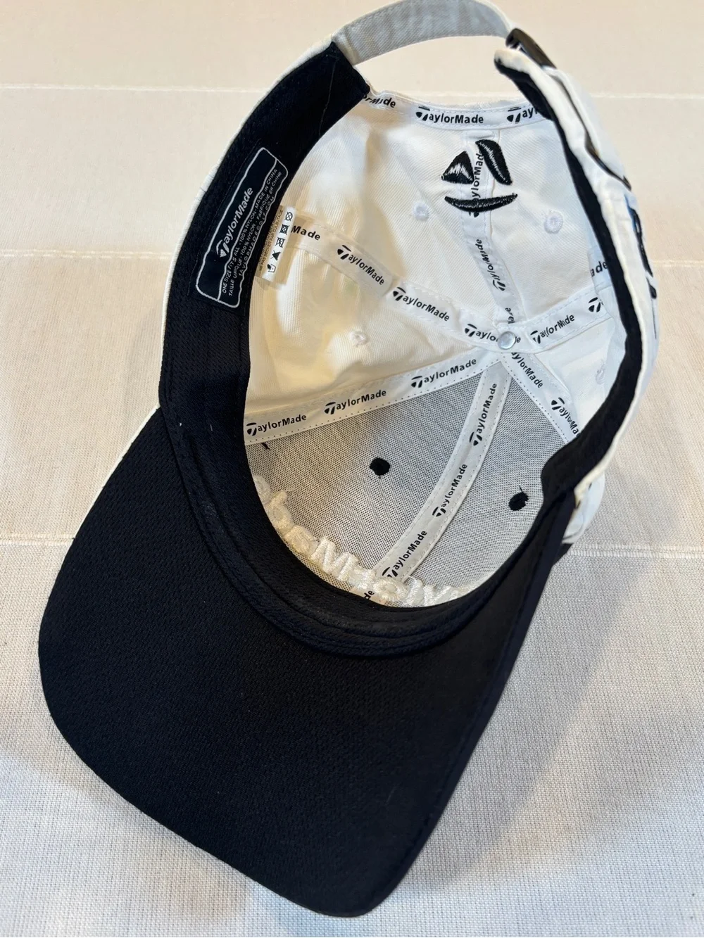TaylorMade SLDR Tour Preferred Golf Hat – Black & White Adjustable Cap
